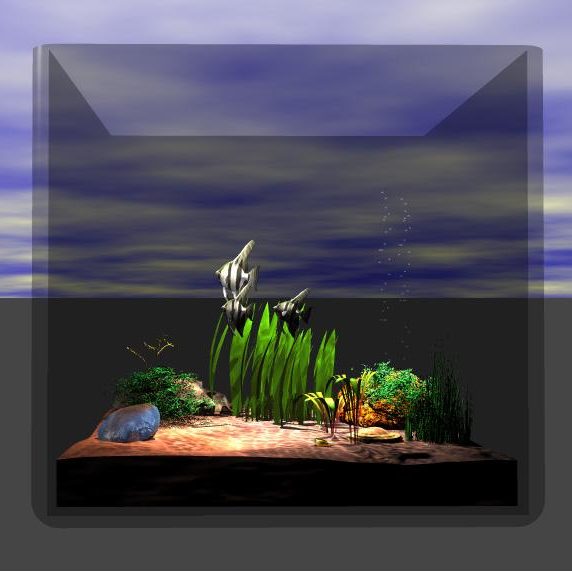 Glass Fish Aquarium, Aquarium 3D Model - .Bryce - 123Free3DModels