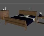 Modern Brown Wooden Bedroom Furniture Set