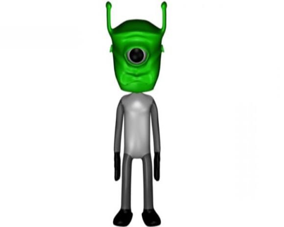 The Green Alien Cartoon Character