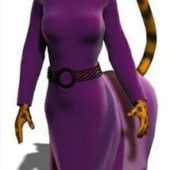 Purple Animal Dress Fashion Character