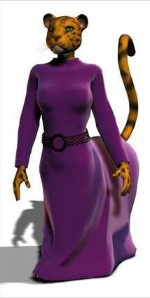 Purple Animal Dress Fashion Character