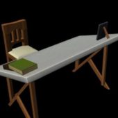 Simple Work Table With Chair
