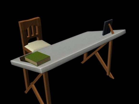 Simple Work Table With Chair