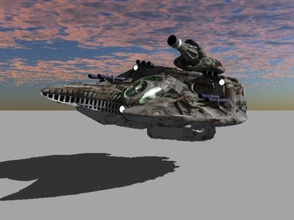 Futuristic Tank With Armor