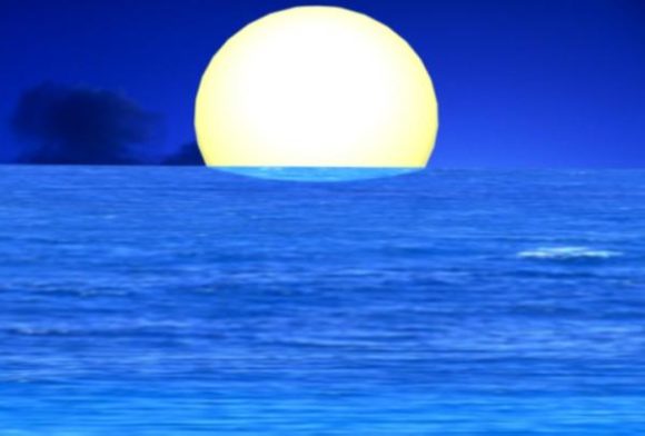 Blue Sea Wave Sunset Landscape