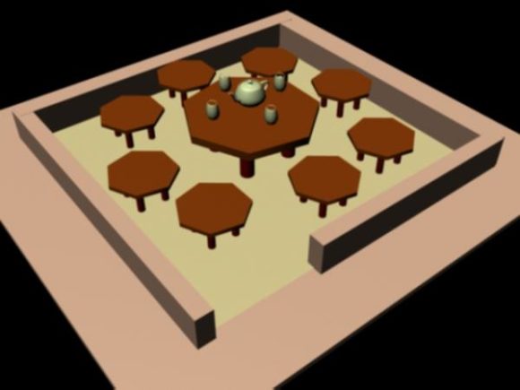 Restaurant Room With Table Chair