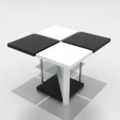 Table Black White Checker Top
