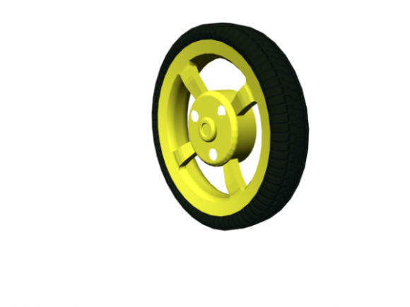 Yellow Rim Alloy Car Tire