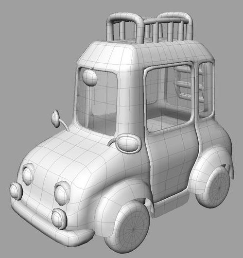 Cartoon Car Vintage Style