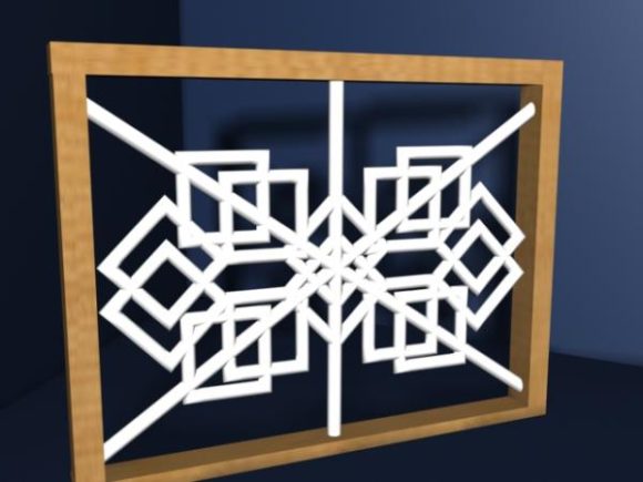 Window Wood Frame With Decoration