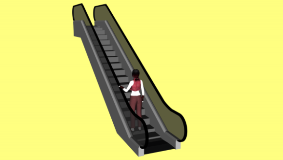 Market Escalator With Character