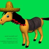 Cartoon Horse With Cowboy Hat