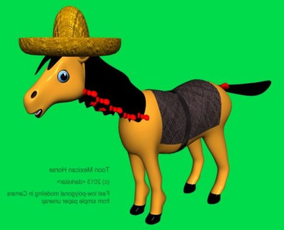 Cartoon Horse With Cowboy Hat